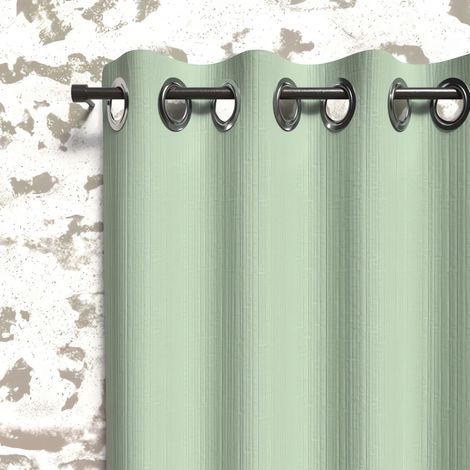 Soleil D Ocre – Rideau occultant 135x250 cm – 100% polyester – 8 oeillets en acier inox – Couleur vert eau – Finition embossée élégante