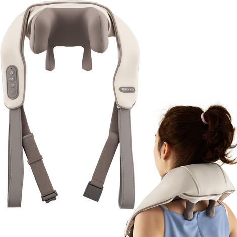 Masseur cervical shiatsu 4D sans fil, 6 points de massage chauffants pour nuque et épaules, usage maison bureau (1/5)