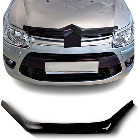 Deflecteurs d'air capot de voiture Protection pour Citroen C4 I 2008-2010 Acrylique foncé Noir (1/5)