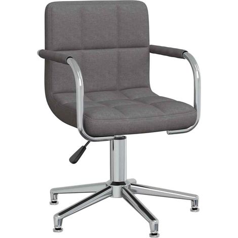Silla de comedor giratoria tela gris oscuro vidaXL (1/5)
