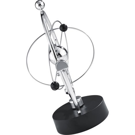 Balancier perpétuel décoratif à mouvement perpétuel, boule oscillante pour bureau, maison, cadeau original, sans pile, métal, noir. (1/5)