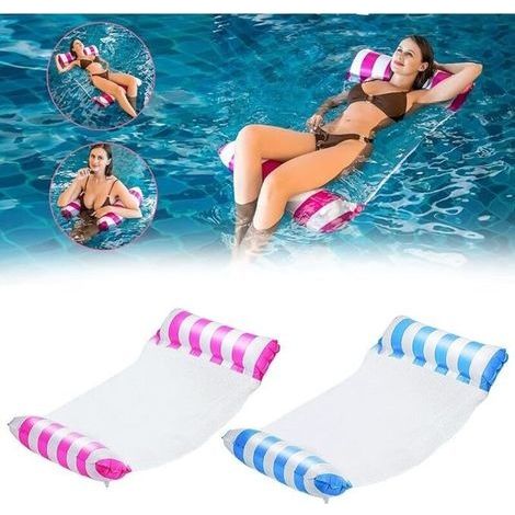 2 Pcs Flottant de Inclinable Flotteur Hamac, 4 en 1 Flotteurs Gonflables pour Piscine, Flottant Gonflable Hamac Pliable, Lit Flottant Gonflable pour Adultes et Enfants (1/4)