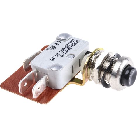 Microrupteur RS PRO Bouton , 1 RT, 16 A @ 250 V c.a., Connexion rapide 250V c.a. ( Prix pour 1 )