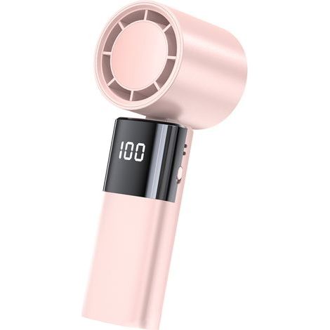 Ventilateur portable haute vitesse Turbofan rechargeable USB avec affichage numérique et 100 vitesses réglables en continu, idéal pour le camping, les voyages, la maison et le bureau. (1/5)