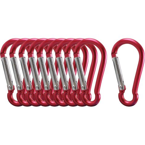 Lot de 10 mini mousquetons en alliage d'aluminium avec clé. (1/3)