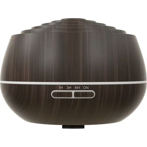 Humidificateur d'air coloré (aspect bois foncé) 500 ml, diffuseur d'arômes électrique, atomiseur (1/5)