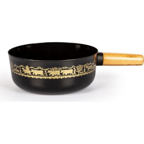Fonduetopf aus emailliertem stahl, 23 cm, schwarz - Stockli - 7423.14HAA