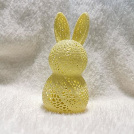 KOWOLL Abat-jour lapin de Pâques ajouré, abat-jour lapin ajouré imprimé en 3D, décoration de fête lapin, statuette de lapin de Pâques