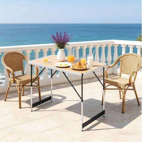 table repas pliante réglable 100 cm chene clair HAVRYA (1/5)