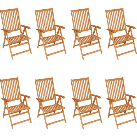 Maison Exclusive - Verstellbare Gartenstühle mit Auflagen 8 Stk.