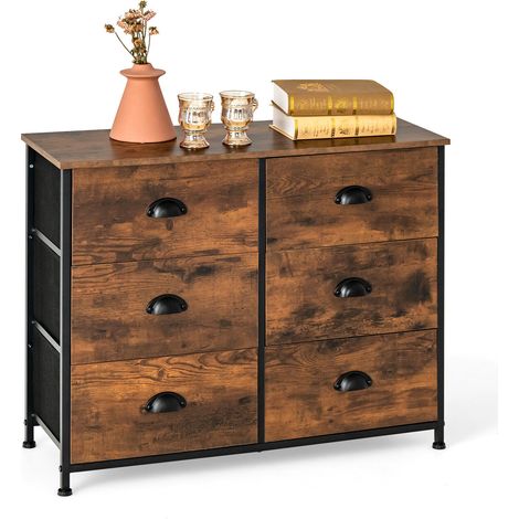 6 Drawers Dresser Organizer 2-Tier  Fabric Storage Organizer Chest of  Drawers (1/5)
