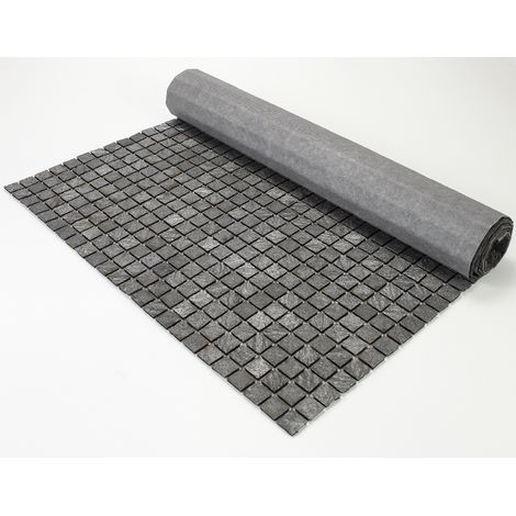Mosaïque en pierre naturelle 100 x 50 cm – Carreau antidérapant 2,5 x 2,5 cm – Étanchéité pré-montée pour milieu humide
