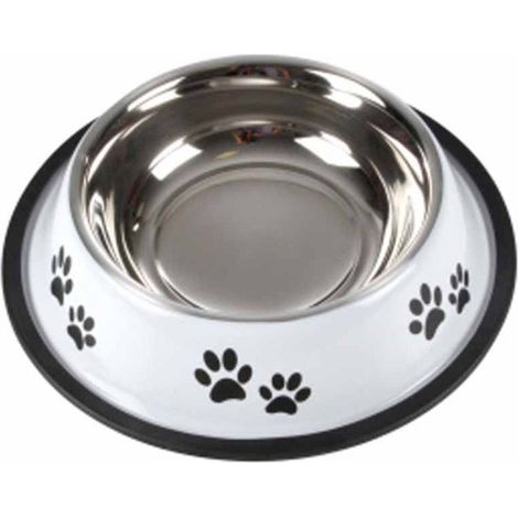 Gamelle Antidérapante Chien & Chat "Pattes" 25cm Blanc