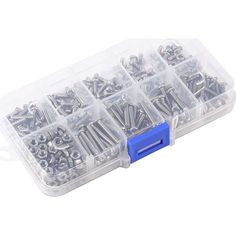 340 pièces Vis et Écrous en Acier Inoxydable M3, Kit d'Assortiment à Tête Plate (1/5)