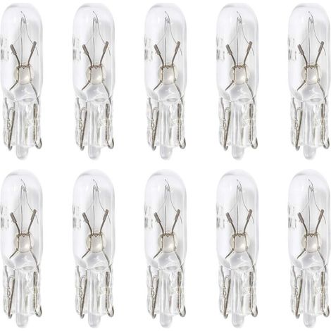 Lot de 10 Ampoules LED T5 W2W 12V Blanc Pur pour Tableau de Bord, Éclairage Intérieur Voiture, Moto, Camion (1/4)