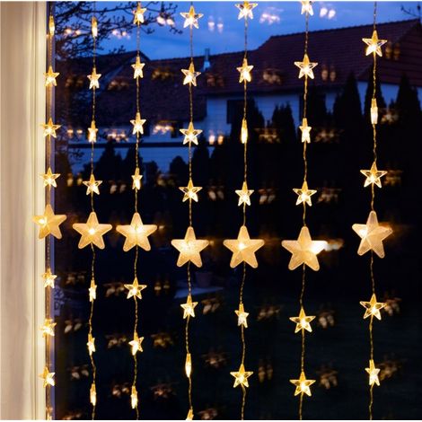 Tenda luminosa Goobay con stelle natalizie 80 LED e telecomando