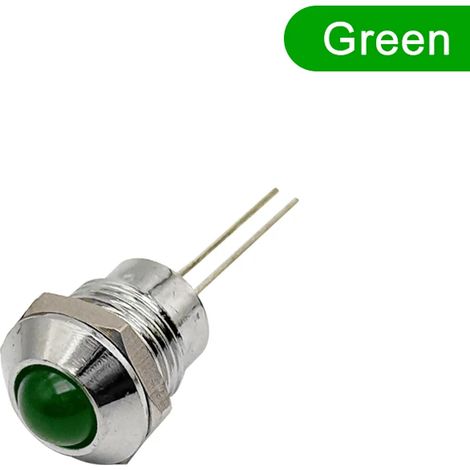 (5 pièces vertes) Lampe de signalisation LED ronde en métal de 12 mm, petit équipement, panneau de signalisation d'alimentation, voyant d'avertissement (1/5)