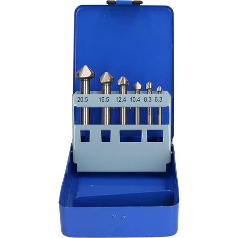 AIDUCHO 6pc HSS Fraises coniques Exercices d'Ébavurage à tête fraisée pour Métal Bois