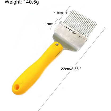 18-poliges Edelstahl-Mehrzweckwerkzeug mit Silikonbeschichtung zum Ernten und Sortieren von Honig in der Imkerei. (1/5)