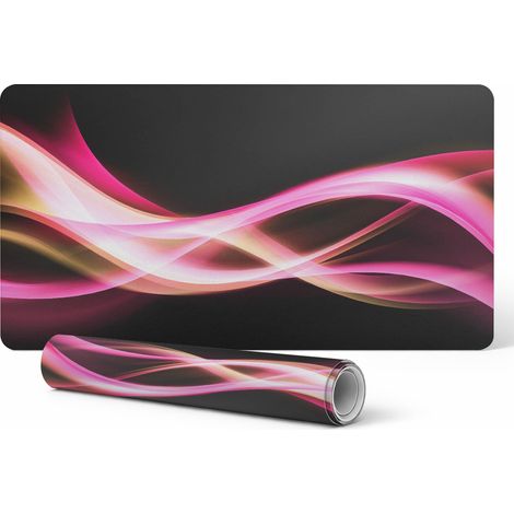 Alfombrilla de escritorio para teclado y accesorios, l铆neas onduladas, 90x45 cm