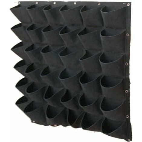 Bolsa para plantas de pared con 36 bolsillos - Bolsa de cultivo vertical - Macetero colgante - Jardín de pared exterior - Jardín de pared suave fabricado con fieltro duradero y ecológico