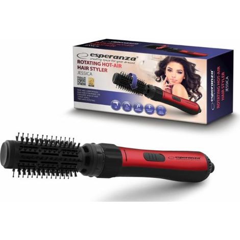 Esperanza EBL008 Utensilio de peinado Cepillo de aire caliente Negro, Rojo 1000 W 1,8 m (1/2)