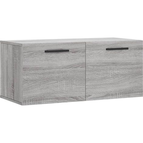 vidaXL Wandregal Sonoma Grau 80x36,5x35 cm aus Ingenieurholz