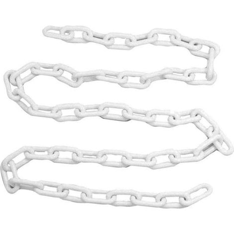 Chaîne en Plastique 2 m x 10 mm - Sécurité pour Poteaux Routiers, Isolation pour Installations de Transport, Clôture de Jardin Décorative - Blanc (1/5)