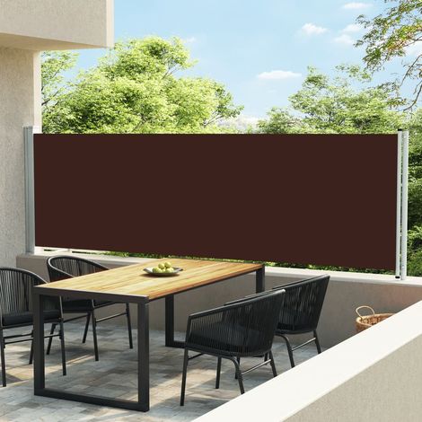 Auvent latéral rétractable de patio Paravent extérieur Brise Vue Rétractable pour Jardin, Balcon, terrasse 140x600 cm Marron NDTN6213837 (1/5)