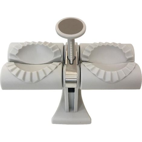 Automatische Doppelkopf-Wonton-Maschine, 1-teilige Wonton-Maschine mit Teigtaschenform, Küchenutensilien aus Edelstahl (1/5)