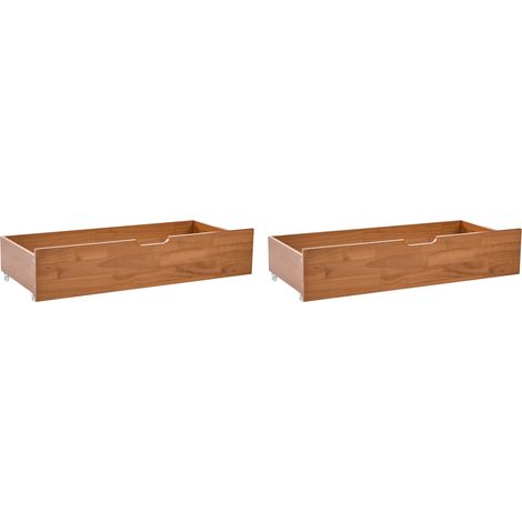Conjunto de 2 cajones de almacenaje para cama MDF marrón Epaney