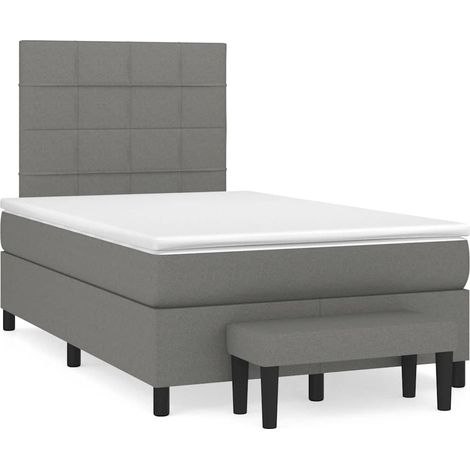 Boxspringbett mit Matratze Dunkelgrau 120x190 cm Stoff (1/5)