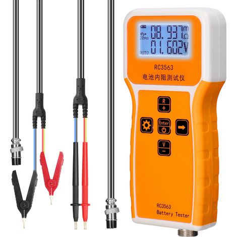 Testeur de tension de résistance interne de batterie portable RC3563 200Ω 100V Testeur de batterie à affichage à 3 chiffres Détecteur de batterie au lithium plomb-acide à quatre fils AC haute précisi (1/5)