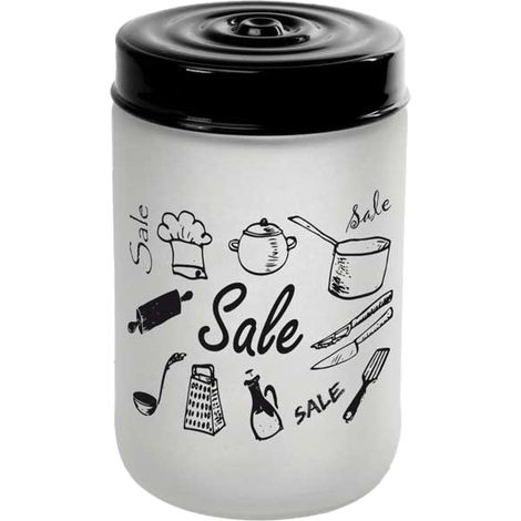 Barattolo da Cucina in Vetro Satinato Bianco Sale 660 cc 15 cm (1/2)