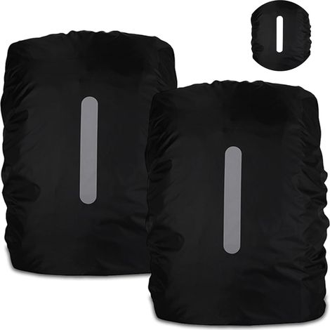 Set di 2 coperture antipioggia per zaini con strisce riflettenti
