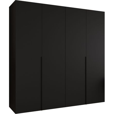 Armario Hartford 537, Negro, 202x200x52cm, Puertas de armario: Con bisagras, Número de estantes: 0