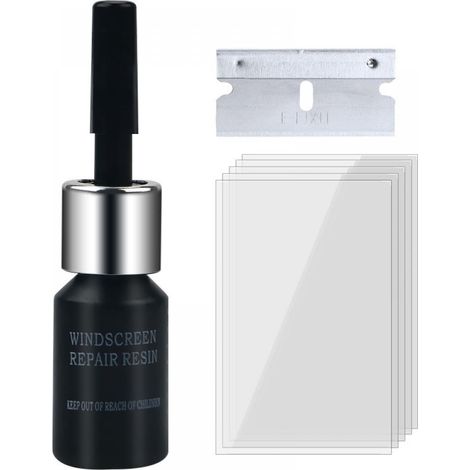 Résine De Réparation De Pare-Brise - 2,5 Ml - Pour Réparation De Fissures Et Étoiles Sur Verre Feuilleté Automobile - Kit Complet Avec Lame Et Bandes (1/5)