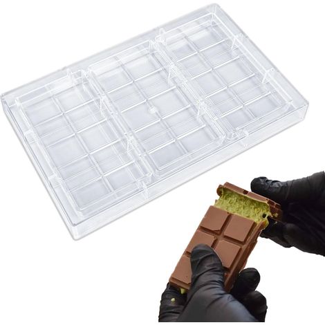 Moule à Chocolat en Polycarbonate, Moule à Tablette de Chocolat Moules à Chocolat Rigides Transparents Moule D'injection PC Rigide Candy, pour la Fabrication de Bonbons, Chocolat (1/5)