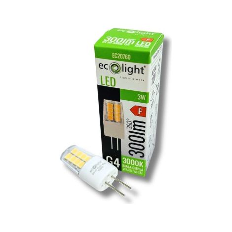 Ampoule LED G4 3W 12V 3000K 300lm anti-flicker Ecolight (1/2)