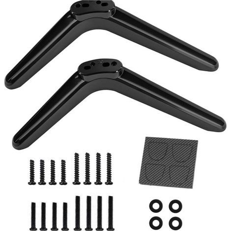 Support TV sur pied universel pour écrans plats 32–55 pouces (80 x 50 cm), charge max. 40 kg, réglable en hauteur, noir mat (1/5)