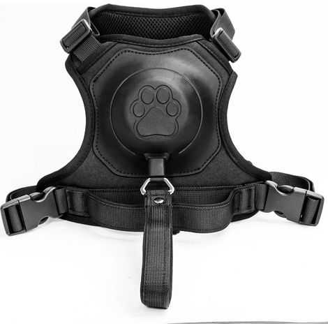 Harnais et laisse anti-traction pour chien taille M, ensemble tout-en-un avec laisse rétractable à verrouillage automatique intégré – équipement de promenade robuste pour chien moyen, sans traction, c
