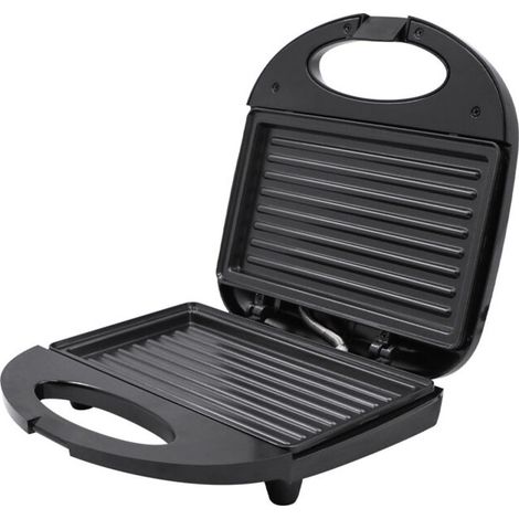 Grill Panini, 750W Appareil Panini avec Plaques Anti-adhésif, Appareil Croque Monsieur, Température Automatique, Indicateur LED, Poignée Cool Touch (1/4)