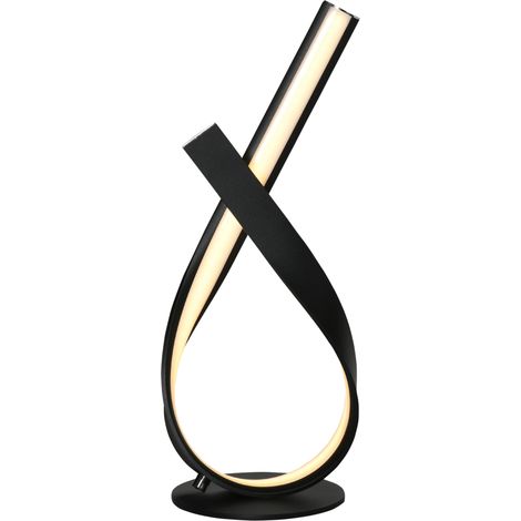 Lampada da tavolo dal design contemporaneo - lampada da tavolo a spirale - dimensioni: 21L x 15W x 43H cm - alluminio nero LED bianco caldo