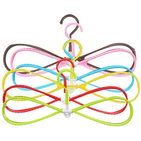 Lot de 6 cintres antidérapants en plastique en forme de 8, gain de place pour sécher le linge (1/5)