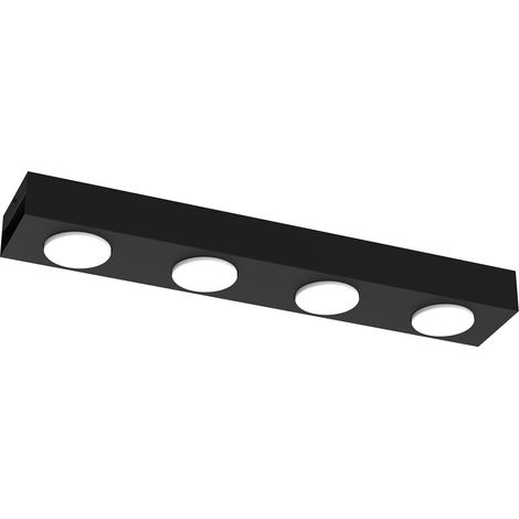 Plafonnier spot rectangulaire noir 4xGX53 15W Ebru
