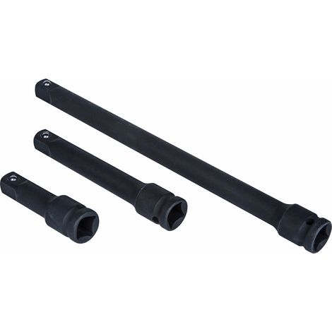 Blue spot Tools 02071 prolunga impatto, nero, 1/5,1 cm, set da 3 pezzi