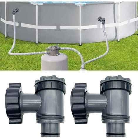 YMYNY Einlass-/Auslassventil, kompatibel mit Coleman, Bestway, oberirdischer Pool-Filterpumpe, Ersatzteile für Poolpumpen, für 38-mm-Schlauch (2er-Pack) (1/4)