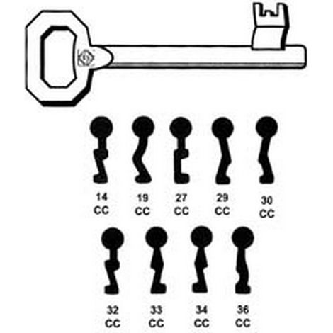 1PZ CHIAVI PATENT PER SERRATURE A BUSSOLA CORNI - 33 CC