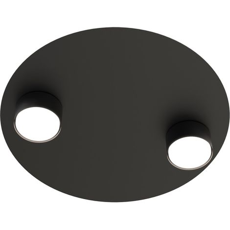 Plafoniera rotonda minimal nera 2xGX53 12W Emibig BOLX (1/5)