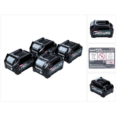 Set di batterie Makita 40 V con 4x BL 4025 2,5 Ah ( 4x 191B36-3 ) XGT Li-Ion classe di protezione IP64 con display LED (1/5)